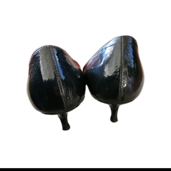 Butter London Womens Black Patent Leather Pointed Toe Bow Kitten Heel Shoes 9 - Picture 3 of 13